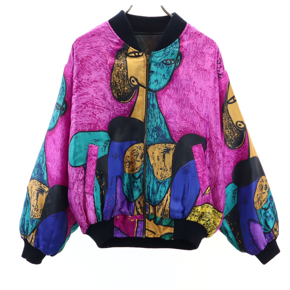 ピカソ 韓国製 総柄 ブルゾン ピンク系 Picasso メンズ
