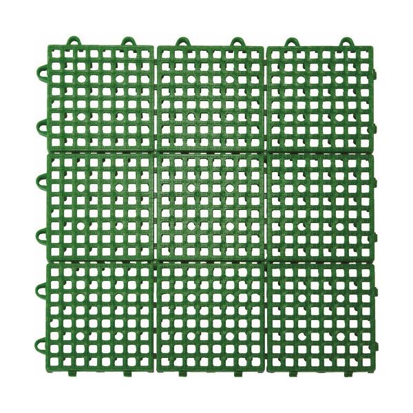 (まとめ) TRUSCO 抗菌・防炎ジョイントスノコ 300×300mm グリーン TJSD30-GN 1枚 (×10セット)