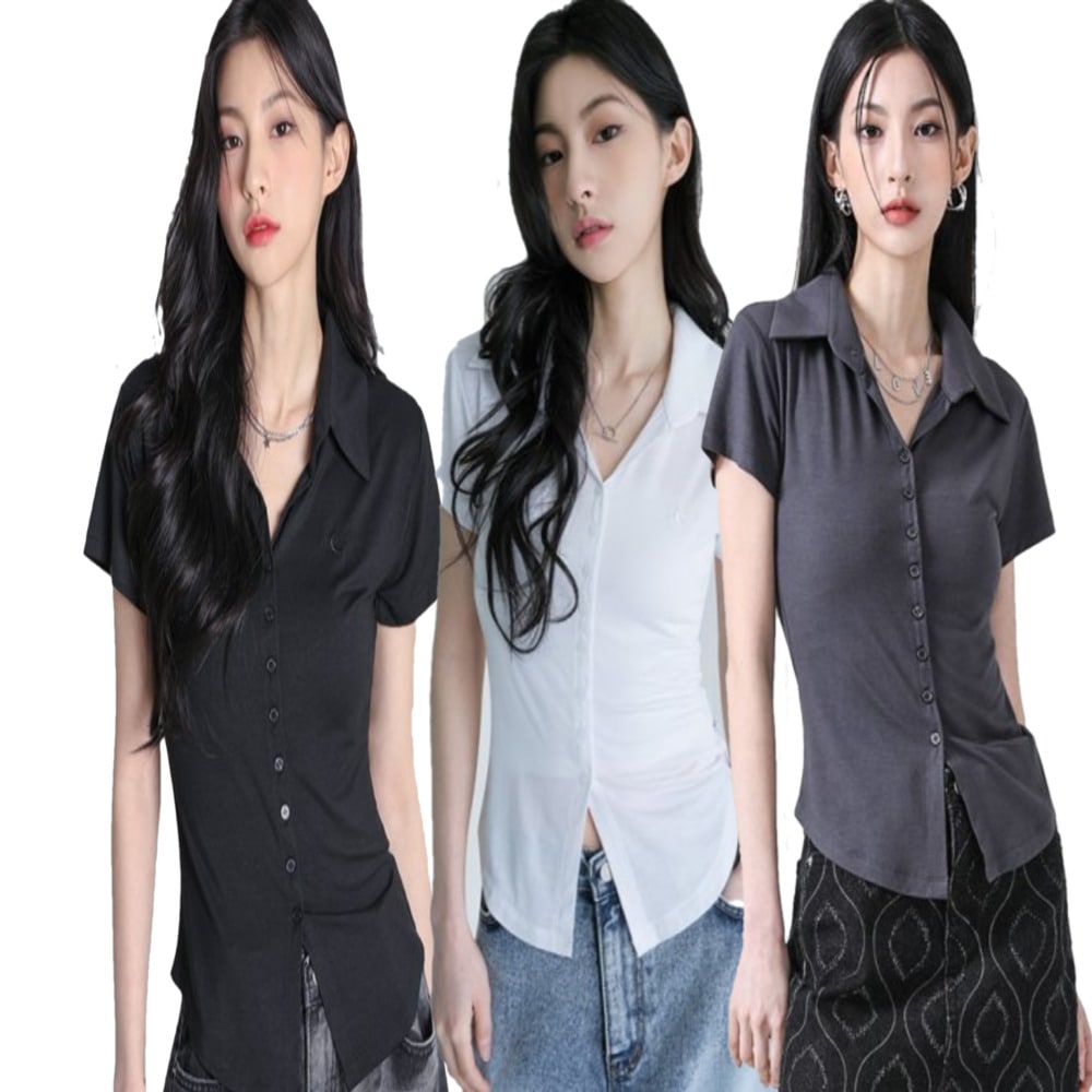 Sopy Collar Short-Sleeve 3色/韓国ファッション/半袖