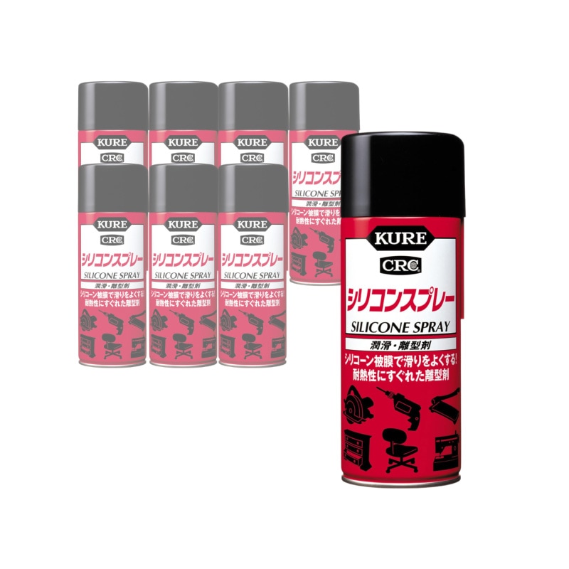 シリコンスプレー 潤滑 防錆 ツヤ出し用 420ml 金属 プラスチック ゴム対応 メンテナンススプレー ×8本