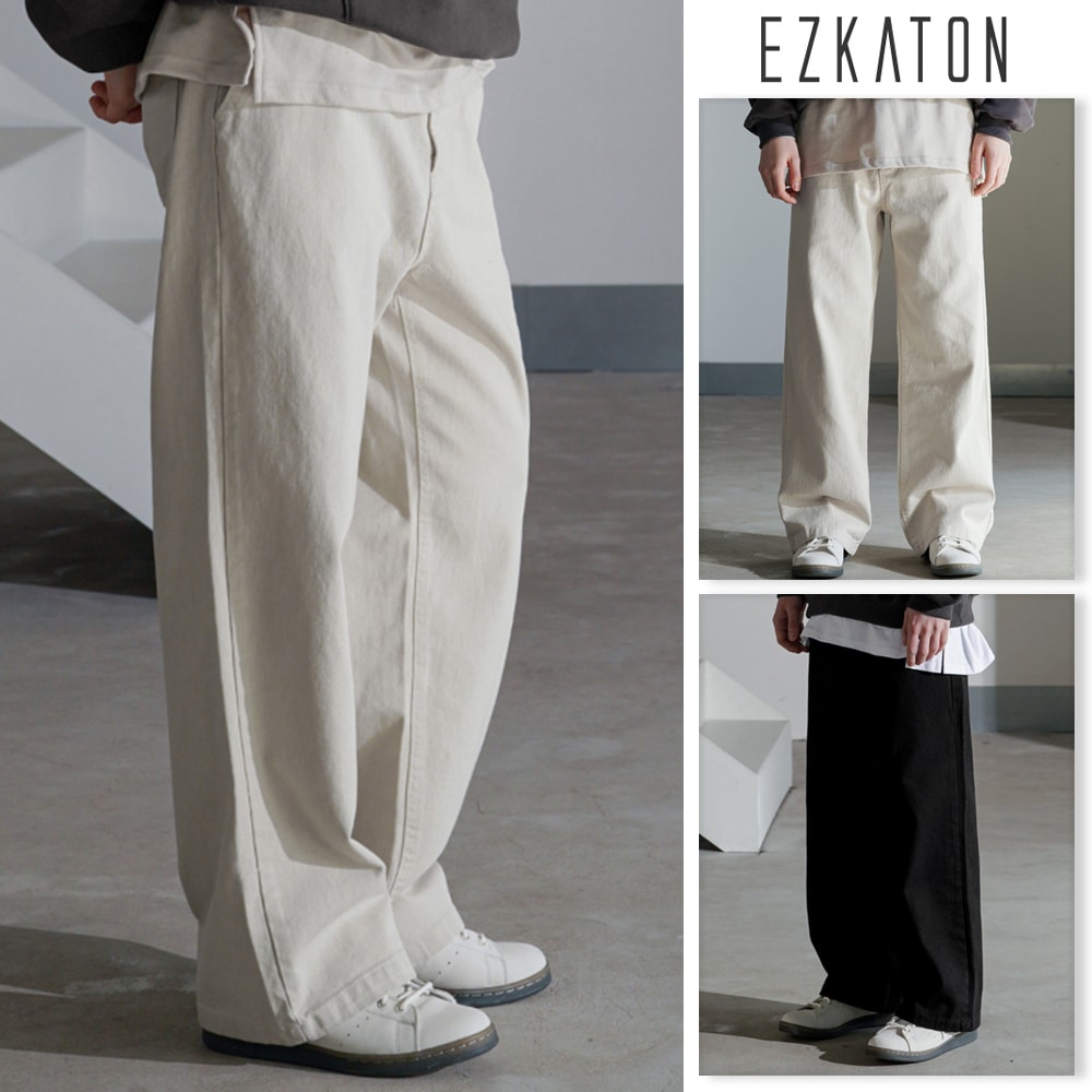 [EZKATON] Max Wide Cotton Pants
