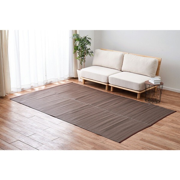 18912645 洗えるい草風カーペット ライアン 江戸間4.5畳 261261 ブラウン