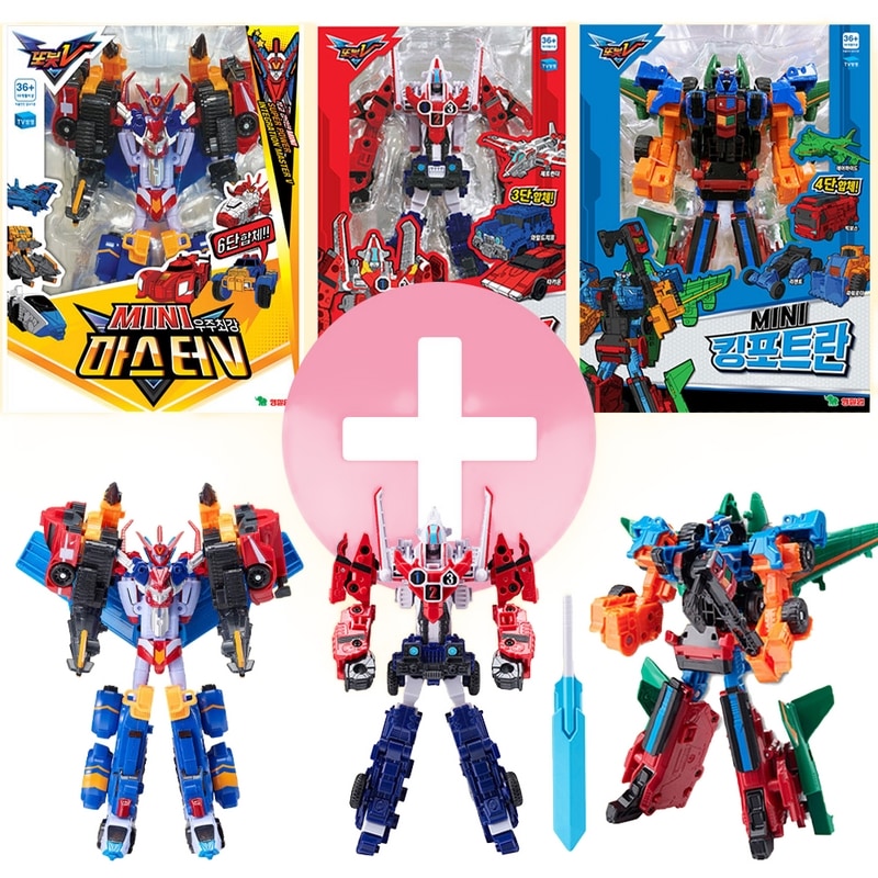 トボットVミニキングポートランタイタンvマスターvセット変身ロボット車のおもちゃ