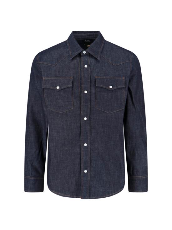 A.P.C. Men Shirts COHOJ H12632 IAI Blue