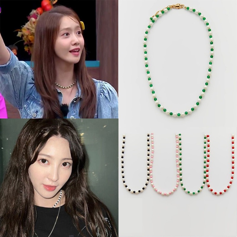 少女時代 ユナ チョンヘソン着用/キャンディーカラー真珠のネックレス(4color) 5,460円