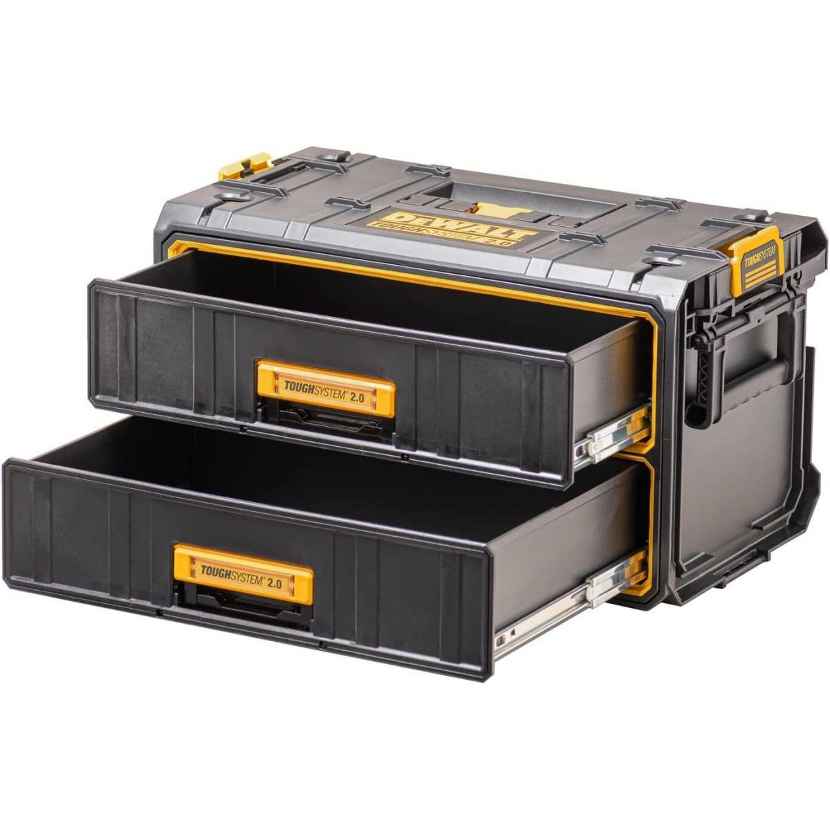 【2F】 【在庫有・即納】 デウォルト(DeWALT) タフシステム2.0 2段チェスト Tough System 2.0 DWST83529-1 工具箱 収納ケース ツールボックス 積み重ね収納