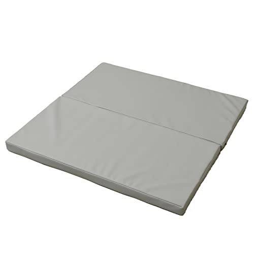 [山善] プレイマット 赤ちゃん 9090cm 厚み5cm 正方形 2つ折り マット 床 フロア 完成品 グレー IRM-9090F2C(GY)