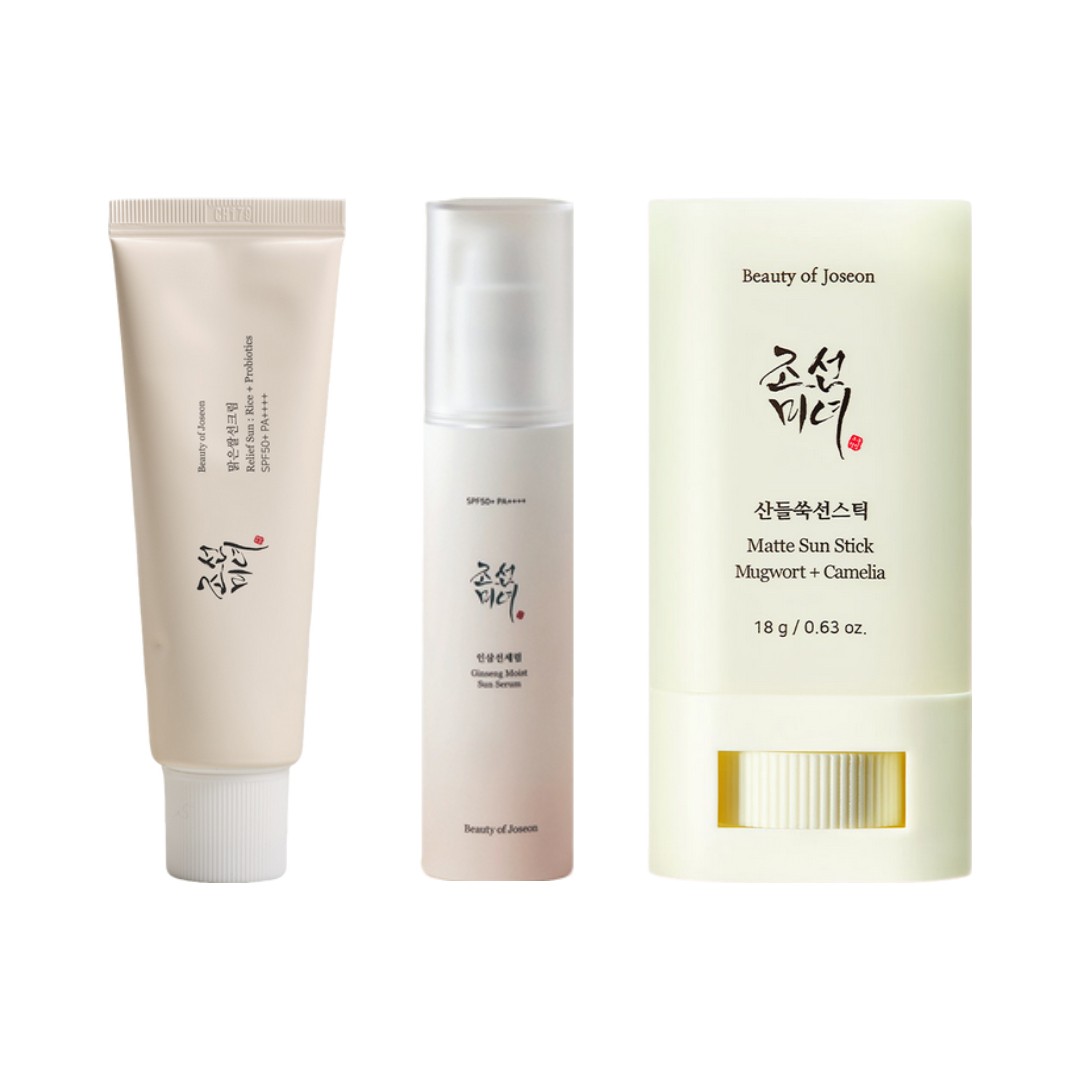 朝鮮美女UVケア3点セット 米日焼け止め50ml＋高麗人参サンセラム50ml＋ヨモギサンスティック18g