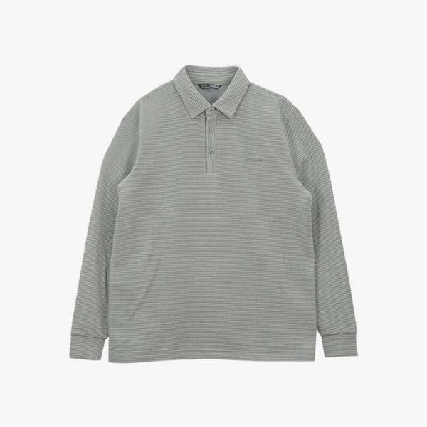 セーブゾーン05 デイリー ウール混紡 ストライプ 起毛カラーTシャツ ABTS4451 (S45624731)