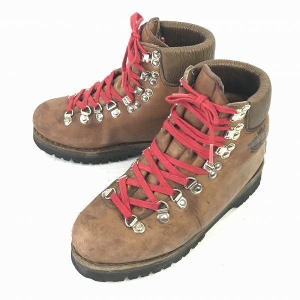 90sビンテージSan Micheleビブラムソール/重厚本革/トレッキングブーツ【39　24.5/茶】登山/山登り/VintageWB34-8