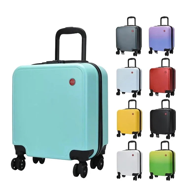 (2点セット)軽量 SSサイズ 機内持ち込み 小型 インチ ミニトランクケース 丈夫　キッズ キャリーバッグ1化粧ポーチ-大容量a