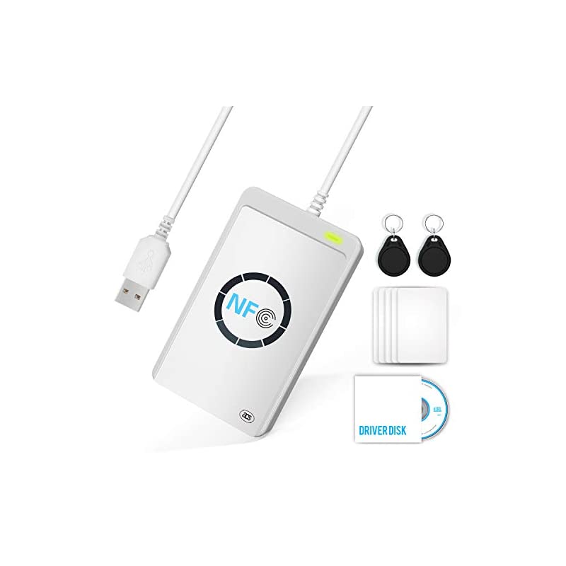 NFC リーダー ライター ICカード リーダー ライター NFCスマートカードリーダー ACR122U NFC RFIDリーダー 非接触型 Windows10 Mac OS10.15対応