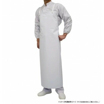 弘進ゴム　ロン耐油　胸付前掛　白　S　G0524AB