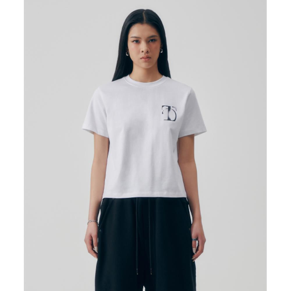 TREEMINGBIRD Reflection Graphic Crop TShirts White TM2