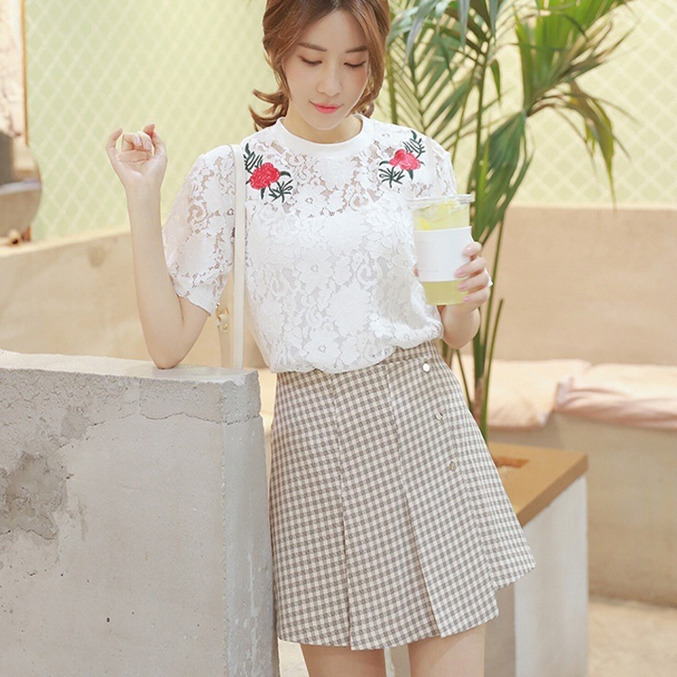 3018.ミニ丈インバーテッドスカート（アプリコット）