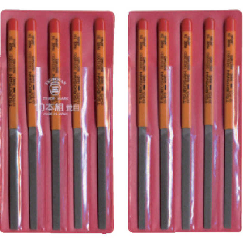 ツボサン　組ヤスリ 10本組 平 荒目　HI01001