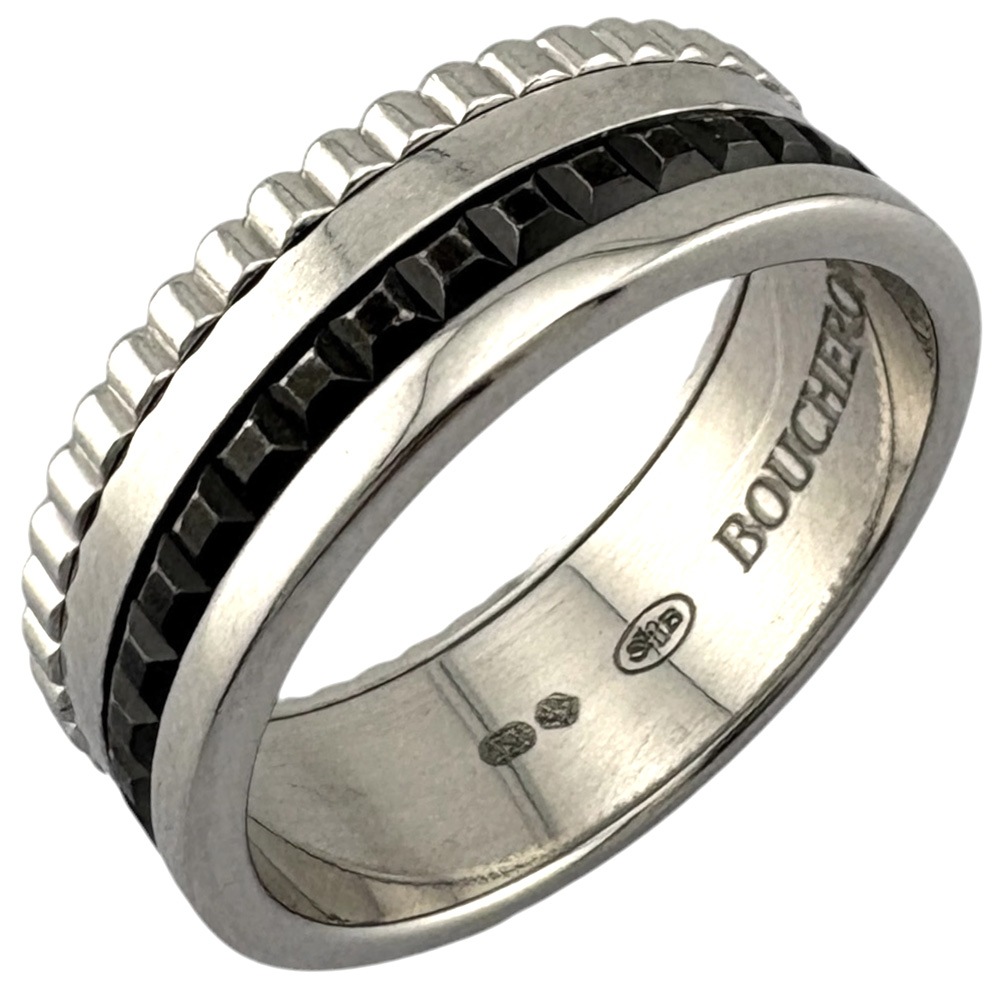 ブシュロン キャトルブラック　スモール リング 指輪 12号 18金 K18ホワイトゴールド Boucheron 中古 美品