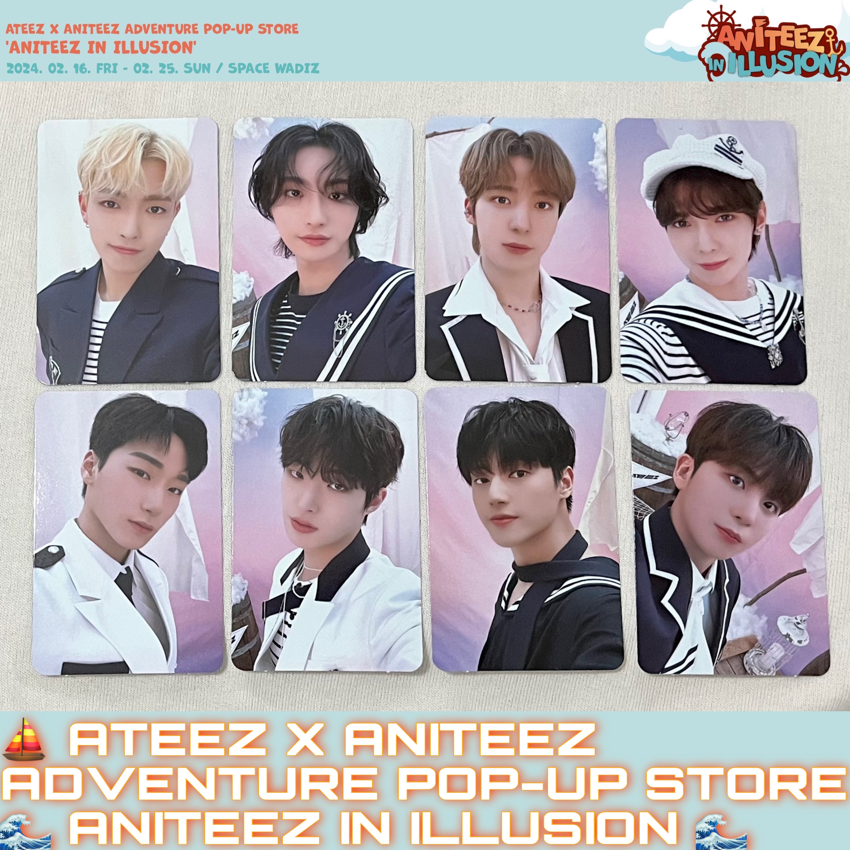 ateez aniteez スタンプラリー ミッション トレカ 公式) アチズ OT8 韓国 ポップアップミッション スタンプ特典