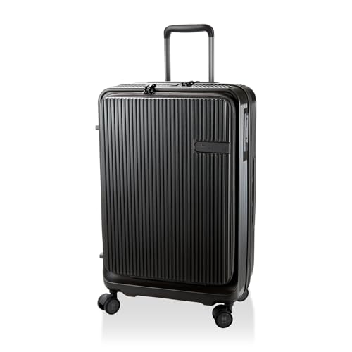 [シフレ] スーツケース ドリンクホルダー付き 前パカ フロントオープン HINOMOTO製ストッパー付き静音キャスター Mサイズ ジッパータイプ ハピタスプラス HAPITAS Plus 3.5kg