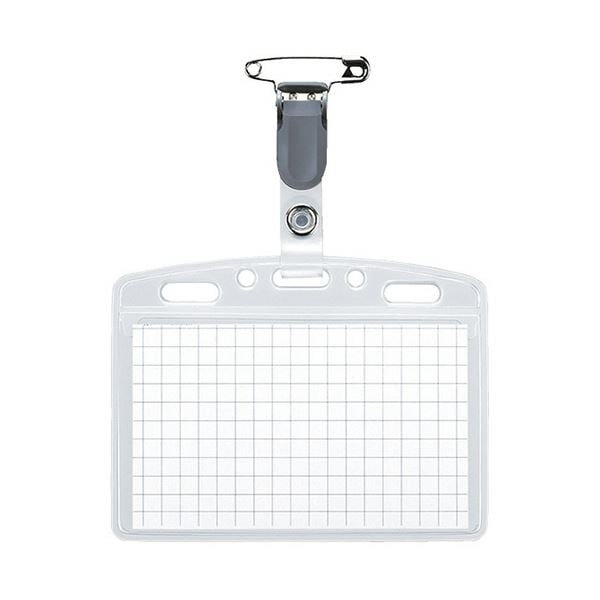 コクヨタッグ名札（ソフトケース・チャックなし） 強力イタメンクリップ 名刺・IDカード用 ヨコ型 ナフ-150N1セット（10個）