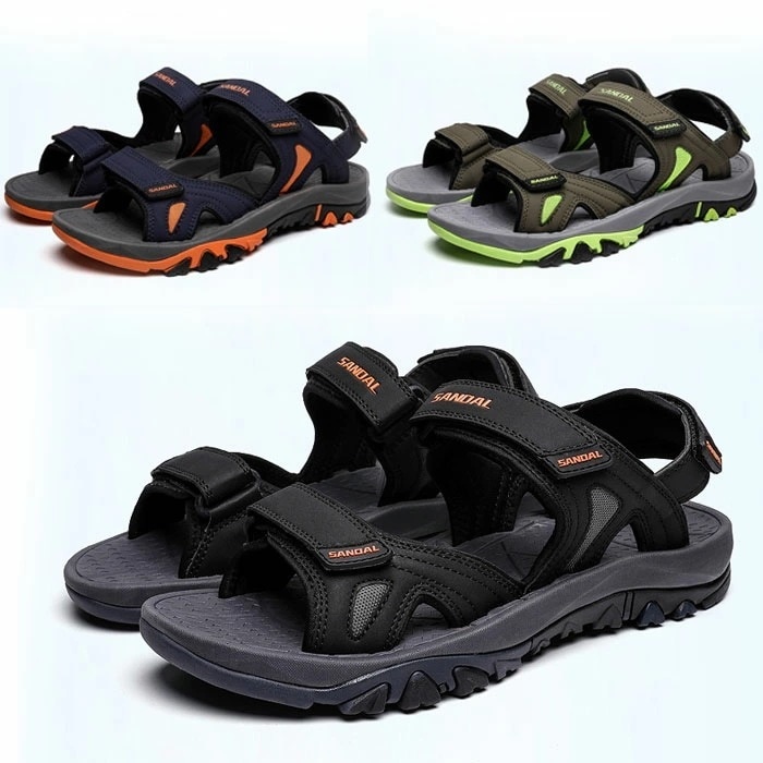 スポーツサンダル メンズ レディース ウォーキングサンダル 軽量 滑り止め アウトドア 海 川 ストラップ オレンジ グリーン ブラック 靴 アウト キャンプ