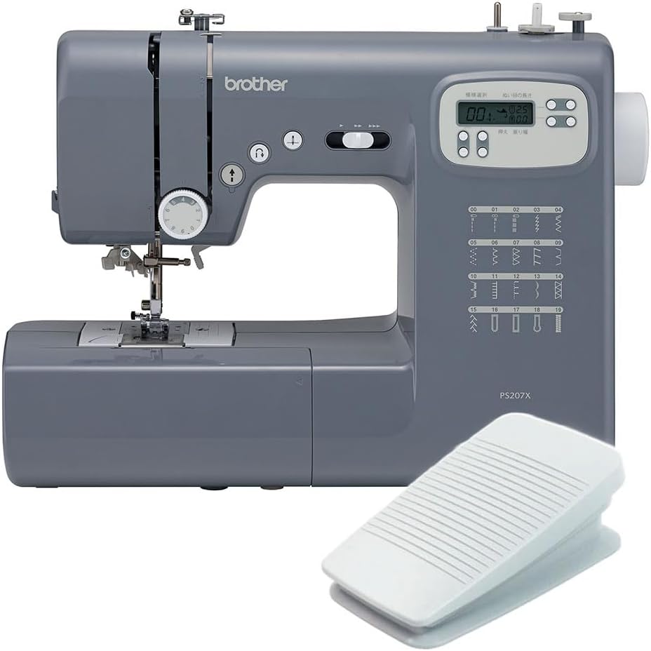 ブラザー コンピューターミシン フットコントローラー付き/PS202X・PS203X・PS205Xシリーズ PS207X (グレー)