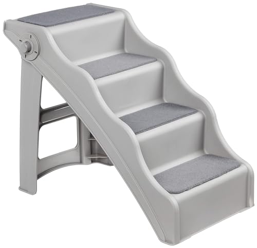 Amazonベーシック ペット用 折り畳み式ステップ 階段 37.1 x 57.8 x 49.5 cm グレー