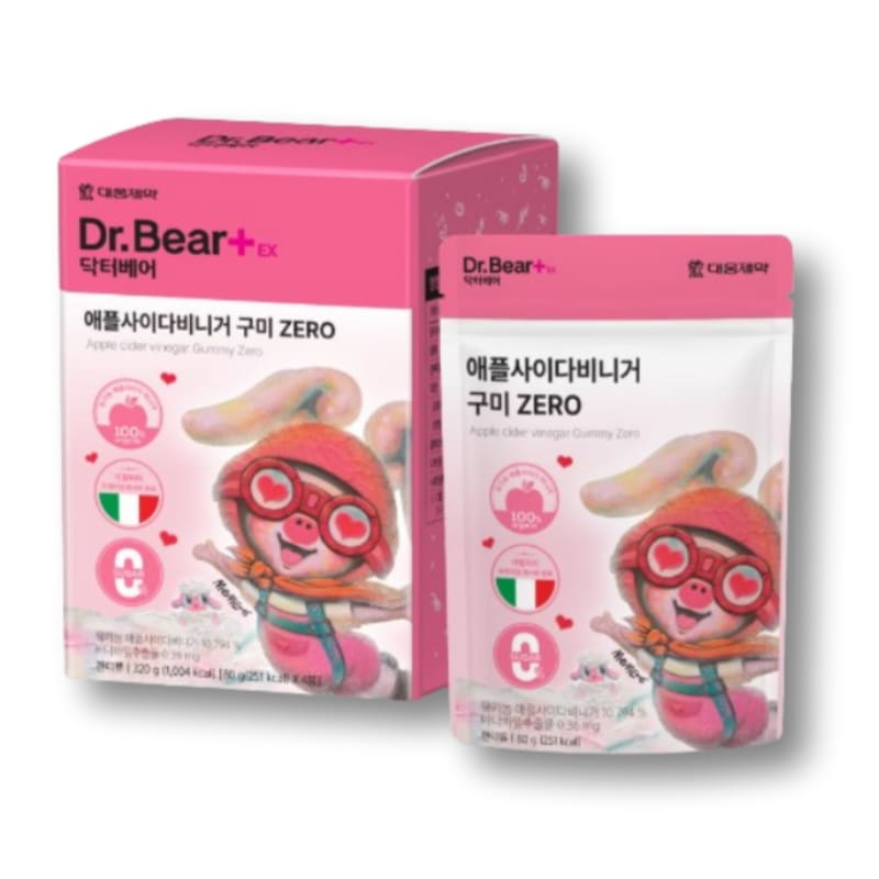[ミミ作家 ピグ ミコラボ] ドクターベア EX アサビー アップル サイダービニガー グミ ZERO 320g (80g×4袋) 1箱 食後血糖管理