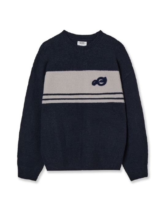 【aeae】 COLOR BLOCK KNIT : NAVY 12,616円