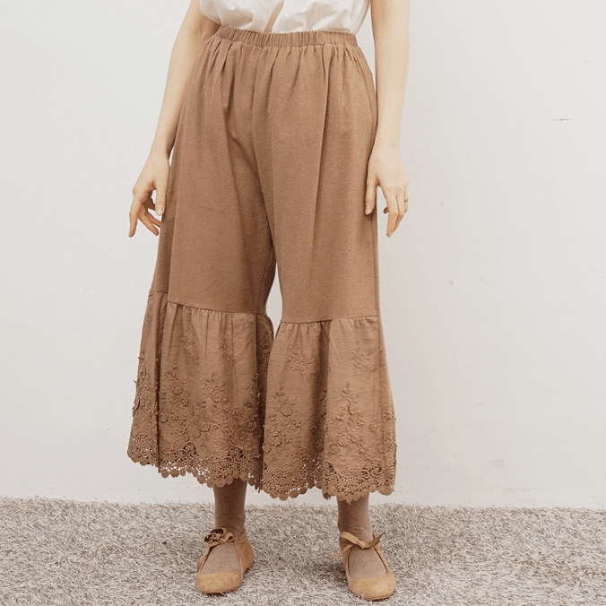 ポラップインナー刺しゅう起毛パンツ