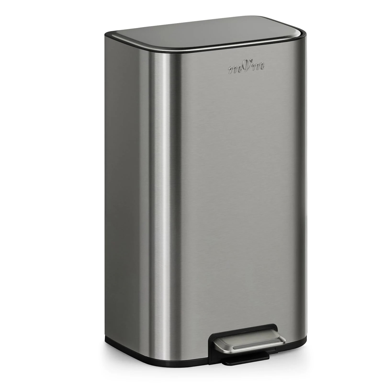 ゴミ箱 30L ダストボックス ステンレス製 ふた付き おしゃれ ペダル式 大容量 静音 指紋防止 袋が見えない キッチン リビング オフィス用 長方形 ホワイト
