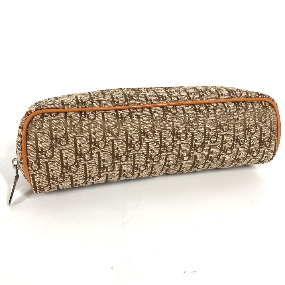 ペンケース トロッター ロゴ ポーチ 筆箱 ステーショナリー キャンバス/レザー ベージュ