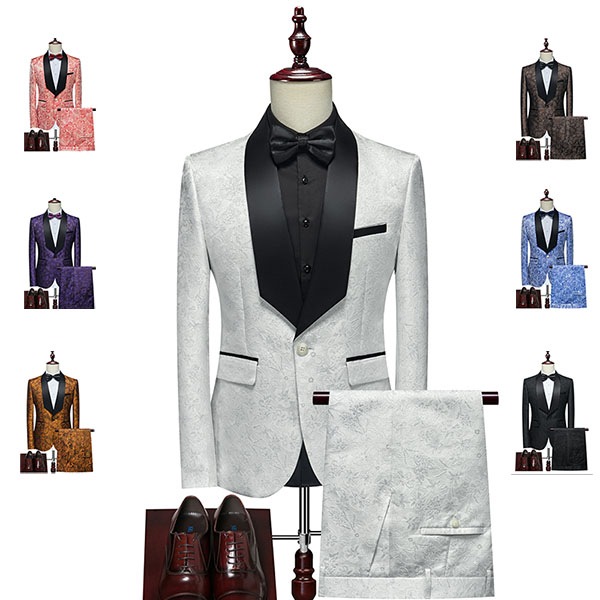 1ボタン スリム スーツ ビジネス シングル メンズ 紳士服 suit ベスト付き ホワイトスーツ 大きいサイズ おしゃれ 秋冬 細身 司会者 演奏会 発表会 花婿 成人式 男性 撮影 忘年会