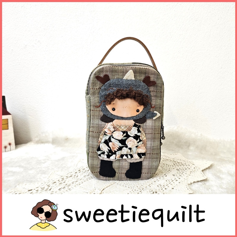 【sweetiequilt】 ポーチ作り バック作り DIYキットパッケージ　ドラゴン少女収納箱ポーチ　韓国大人気　恋人プレゼント　キルト　キルティング かばん パッケージ 手作ドラゴン少女