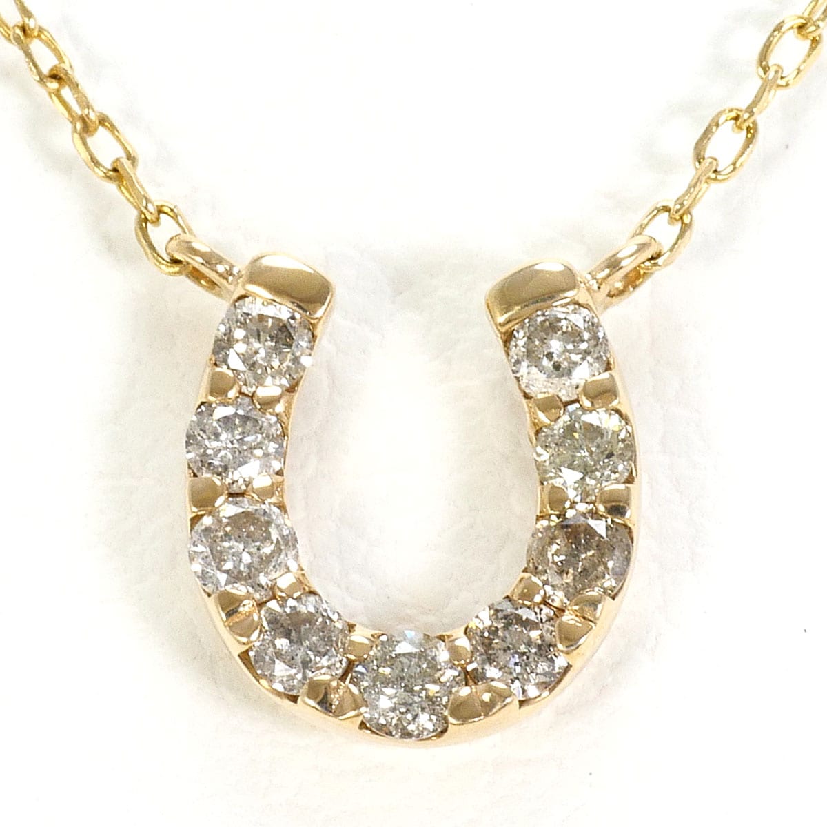 K10 10金 YG イエローゴールド ネックレス ダイヤモンド 0.20ct 総重量約1.0g 約41cm 中古