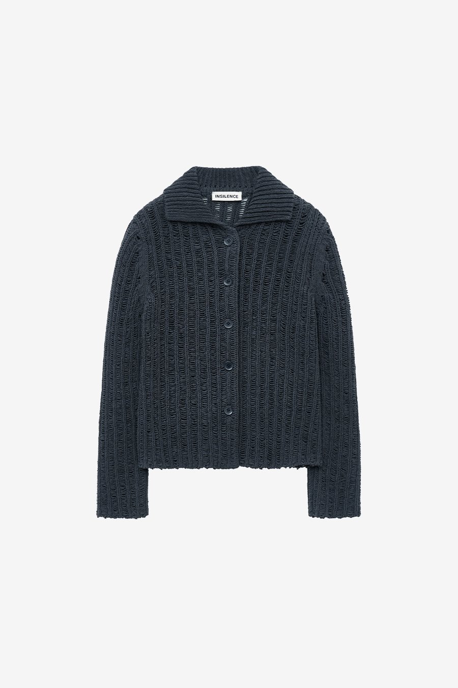 【INSILENCE】 TAPE KNIT CARDIGAN : CHARCOAL