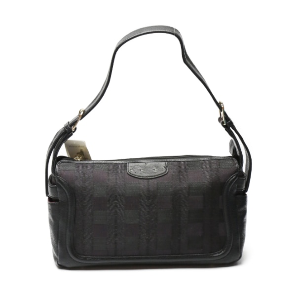 SB4314 チェック柄 インディゴ ホースヘアー ブラック