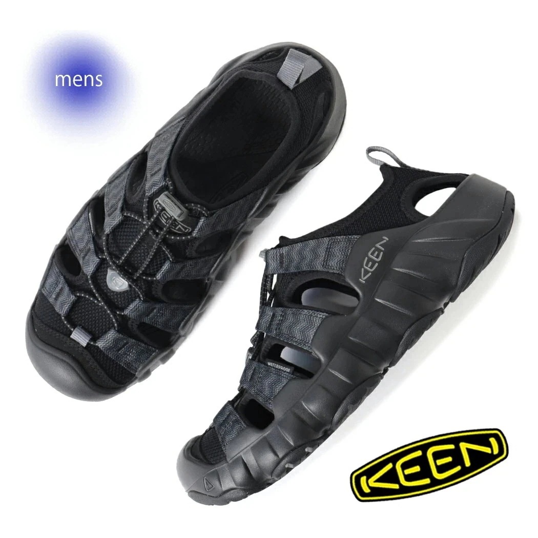 KEEN キーン メンズ ハイパーポート シューズ サンダル MENS HYPERPORT H2 BLACK/STEEL GREY ( アウトドア 黒 ブラック SANDAL 水陸両用 1028652