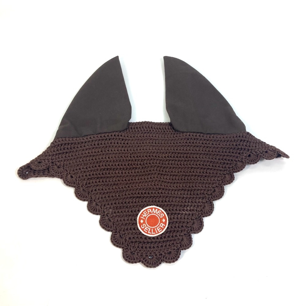 帽子 イヤーネット フード セリエ 馬装具 乗馬用 馬用 キャンバス ブラウン