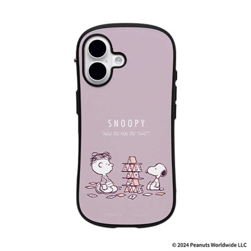 HAMEE　［iPhone 16専用］PEANUTS/ピーナッツ iFace First Class MagSynq KUSUMI ケース くすみパープル/トランプ　41-986622