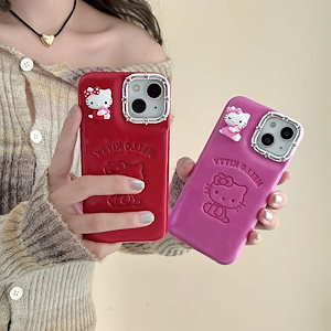 皮質 かわいい キティ iphoneケース キティちゃん iphone15ケース iphone14ケース iPhone13/12/11 ケース 13 PRO 7/8/SE2 mini スマホケース