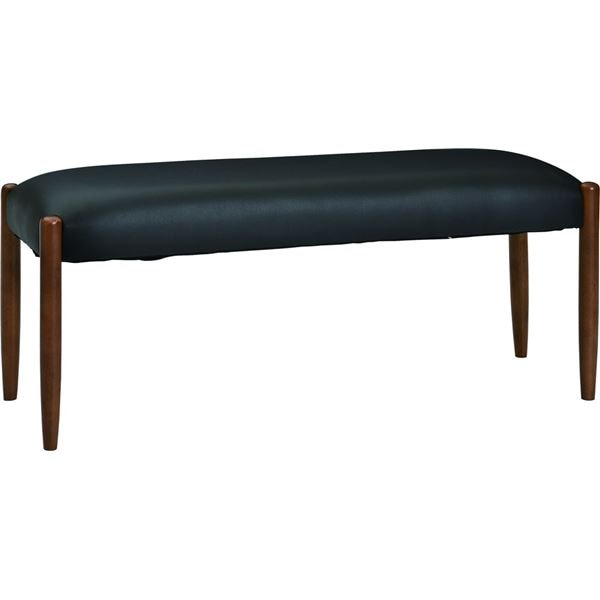 ダイニングベンチ/食卓椅子 (ブラウン) 幅110奥行36高さ46cm PVC 木製 組立品 (リビング 在宅ワーク テレワーク)