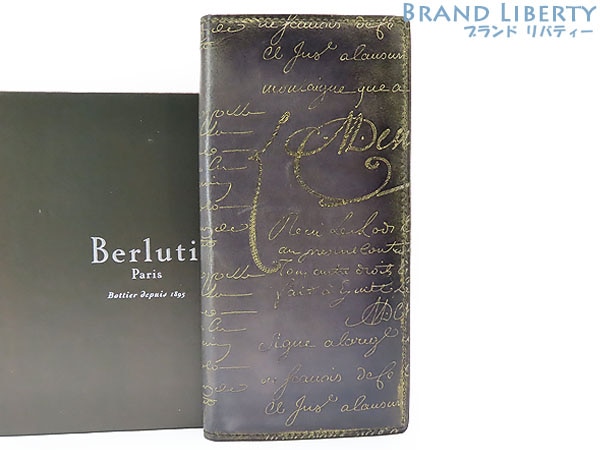 レア美品ベルルッティカリグラフィサンタルスクリットレザージップロングウォレット二つ折り長財布ブラック 53,400円