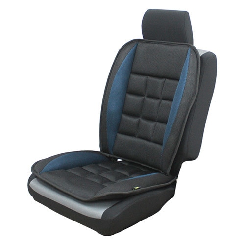 [2点セット] Tomboy シートクッション クールメッシュ ワイド ブラック/ブルー 【 カーケット 車内用品 】