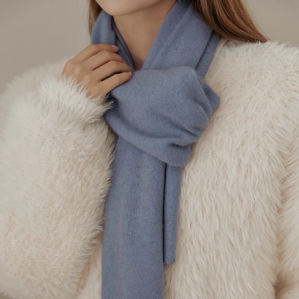 [6色] ウール混シンプルマフラー