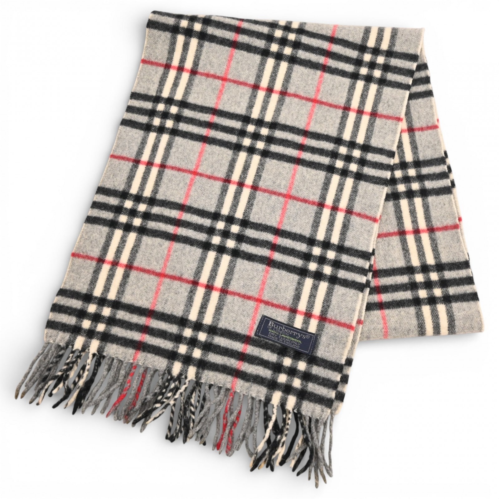 バーバリー マフラー ノバチェック グレー Bランク bb0604ce