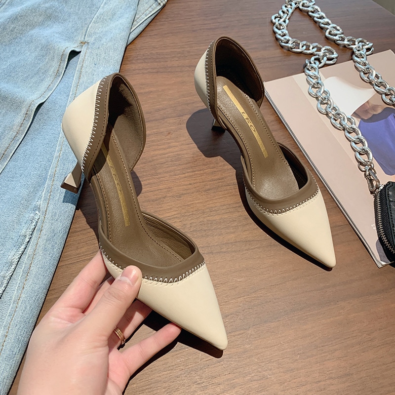 女性の春と秋のポインテッドトゥ小剣滑り止め気質メンズハイエンドカラーマッチング女性用作業専門靴 4,562円