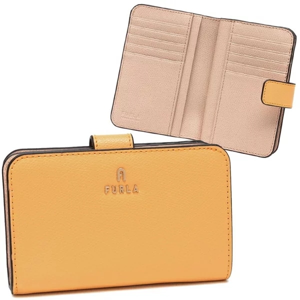 二つ折り財布 カメリア イエロー ベージュ レディース WP00314 ARE000 3592S