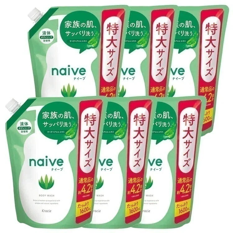 ［6個セット］ナイーブボディソープアロエ詰替 1600ml (D) メガ割