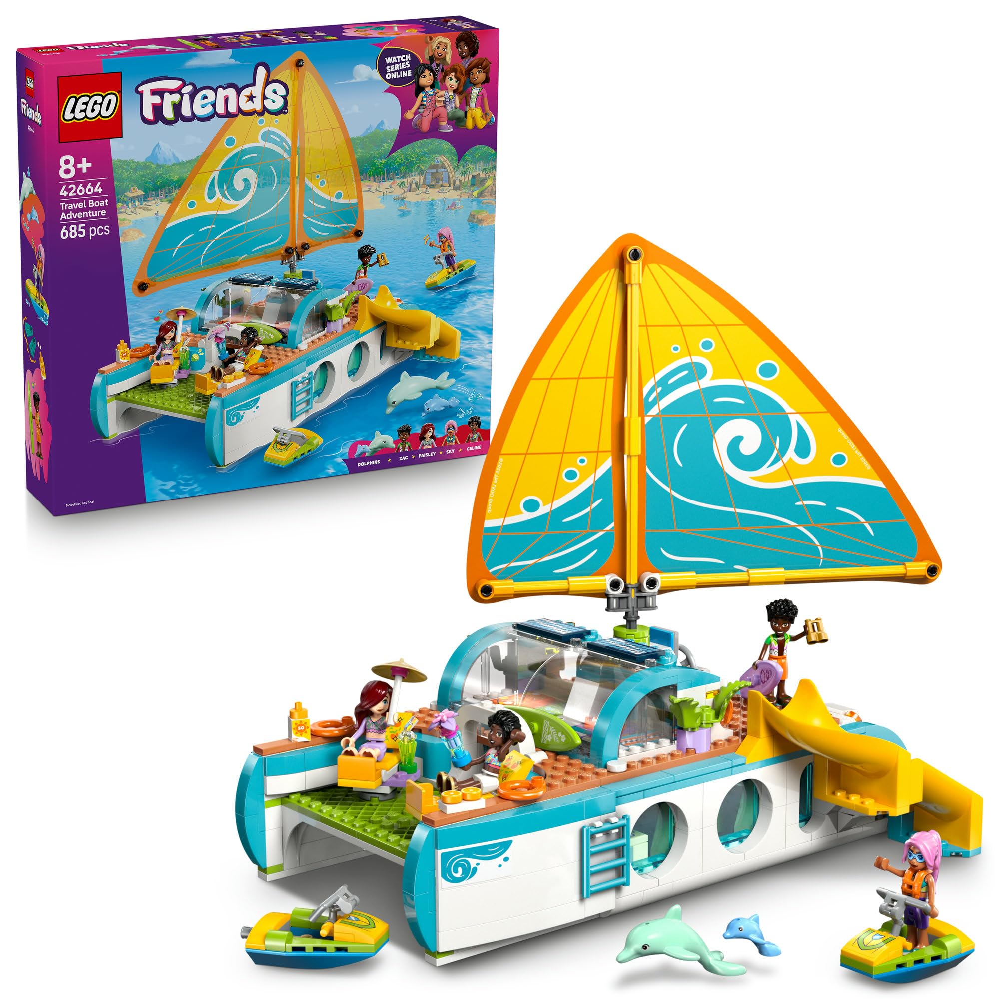 レゴ(LEGO) フレンズ ボートアドベンチャー おもちゃ 玩具 誕生日 プレゼント ブロック 女の子 男の子 子供 8歳 9歳 10歳 小学生 乗り物 船 ボート ごっこ遊び おままごと 母 父 4